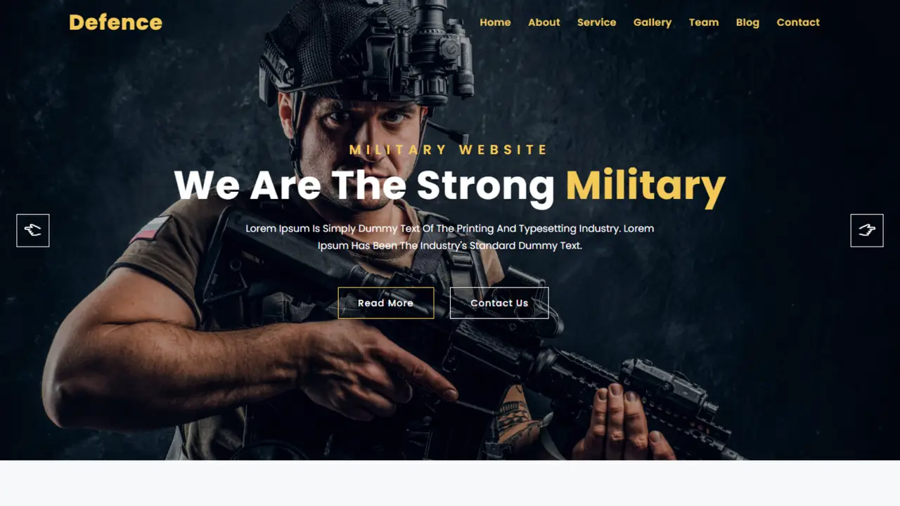 Defence Military Service & Army Website Template