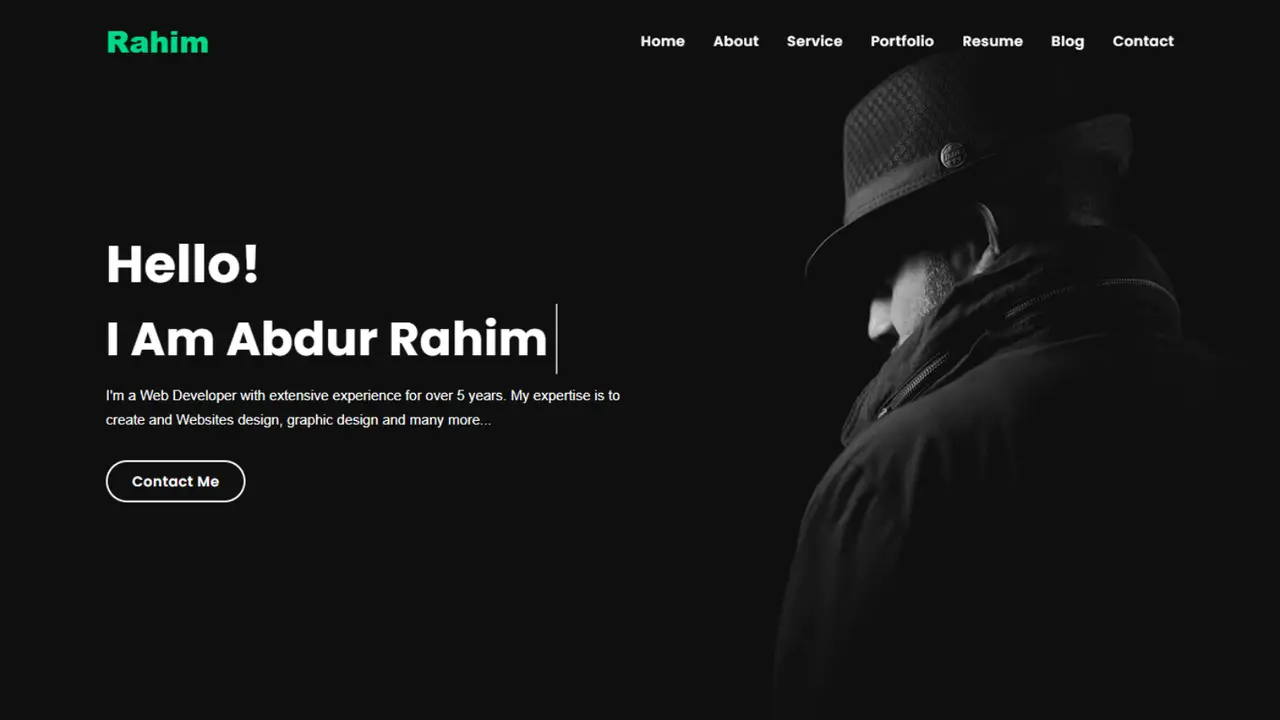 Rahim Personal Portfolio Landing Page Template