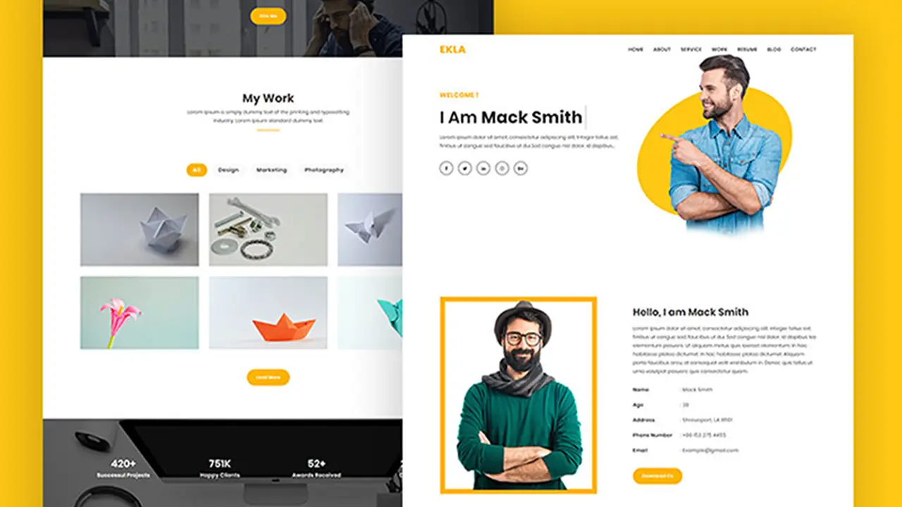Ekla Personal Portfolio HTML5 Template