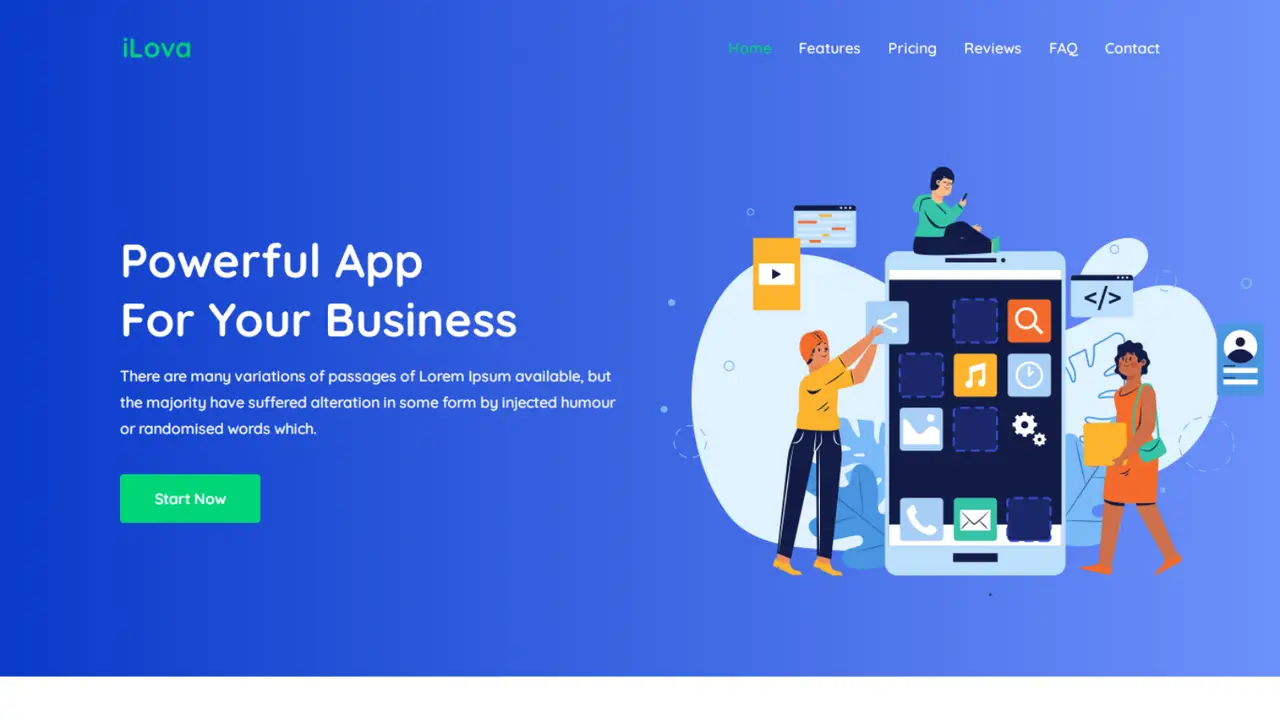 Ilova App landing Page HTML5 Template