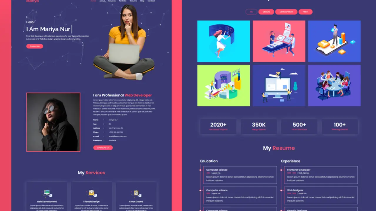 Mariya Personal Portfolio HTML5 Template
