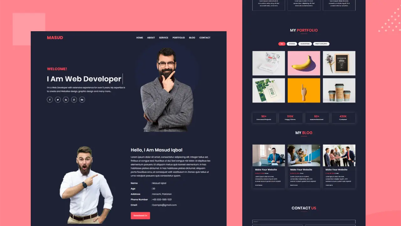 Masud Personal Portfolio HTML5 Template