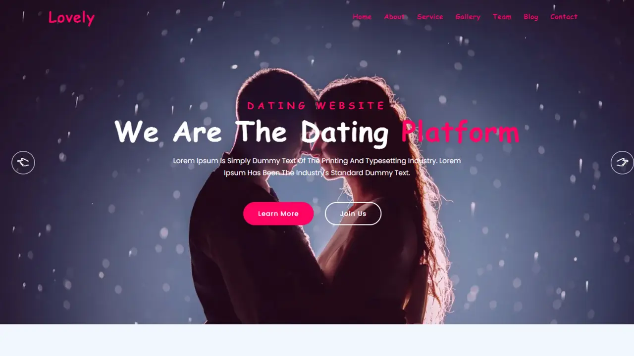 Lovely Dating & Love HTML5 Landing Page Template