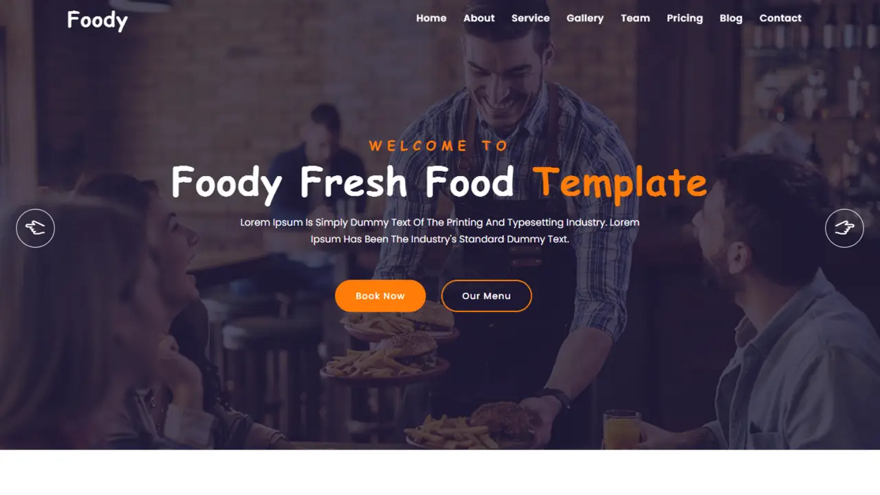 Foody Food & Restaurant Landing Page Template