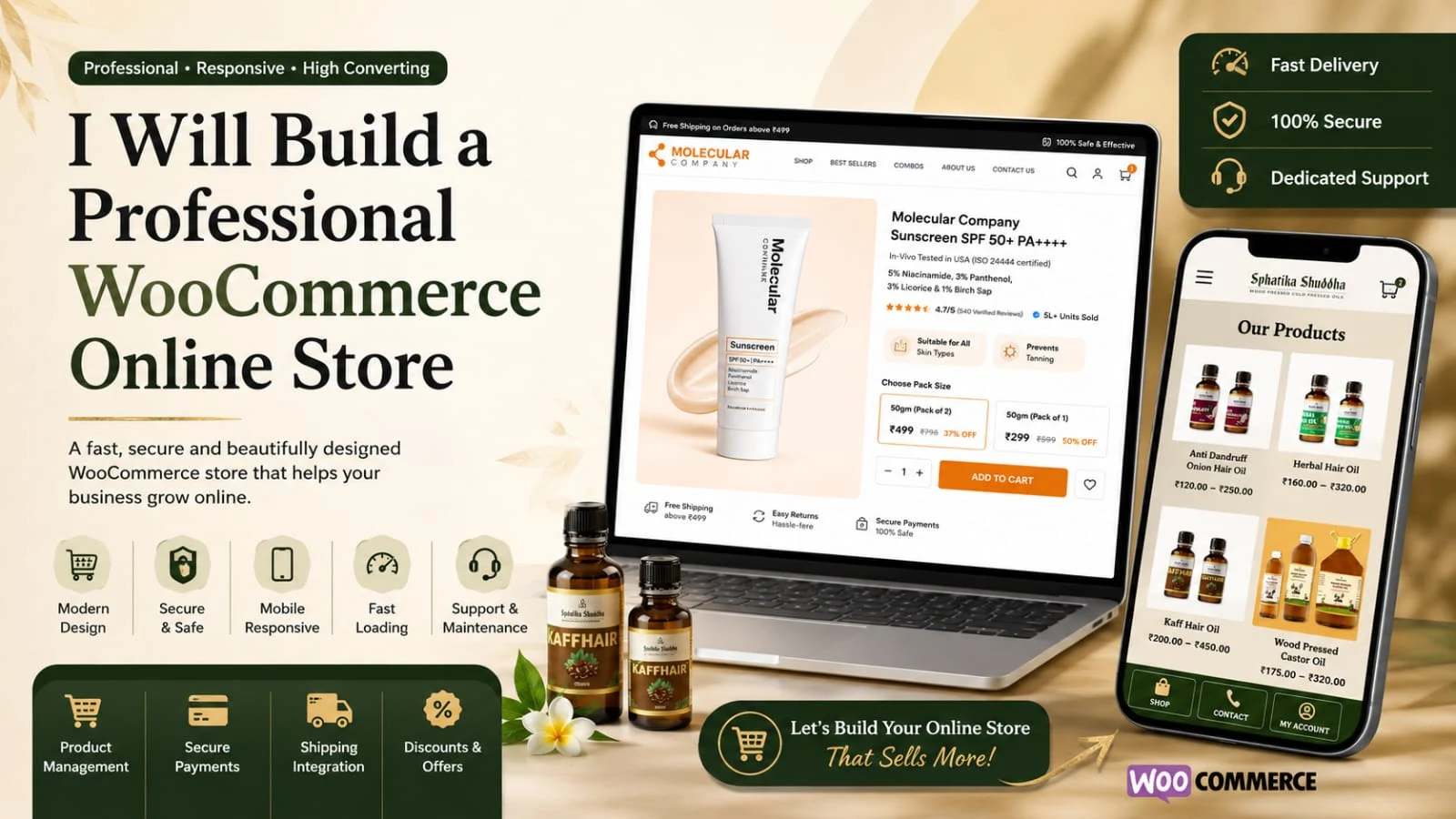 I will build a professional WooCommerce online store for your business