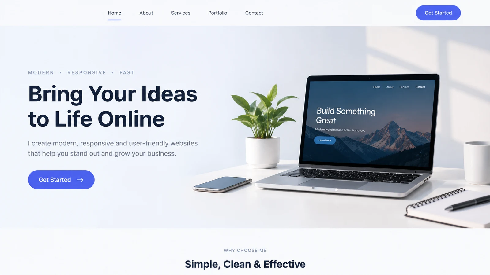 Ich erstelle eine moderne, responsive Website