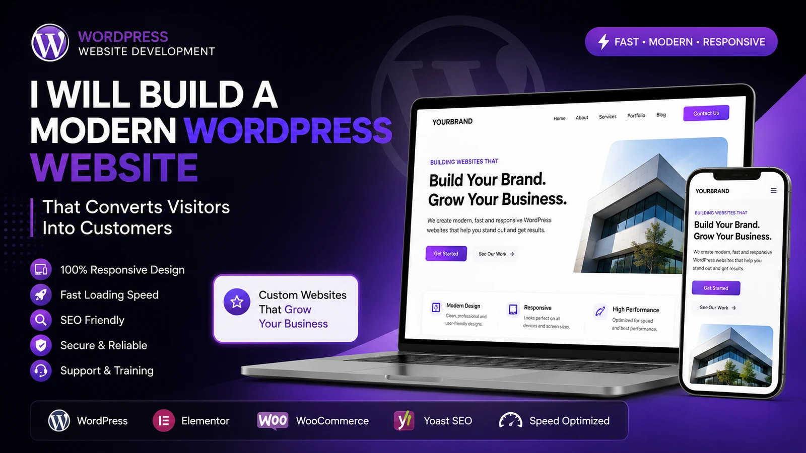 I Will Build a Modern WordPress Website That Converts Visitors Into Customers