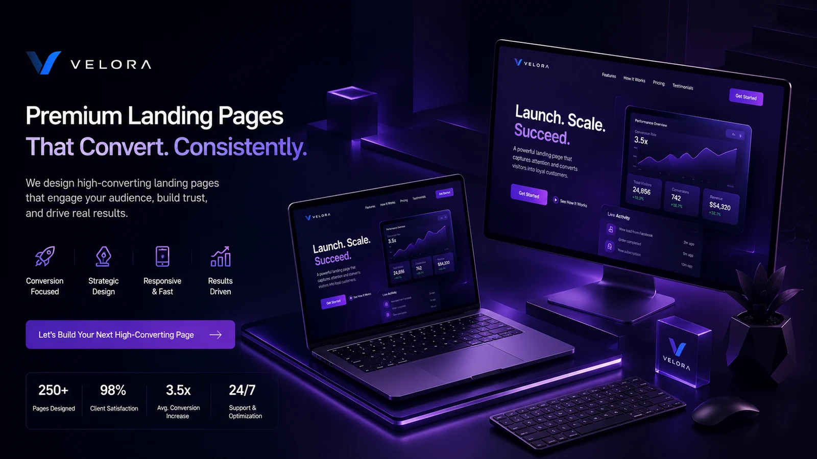 I will design a high-converting modern landing page for your business.